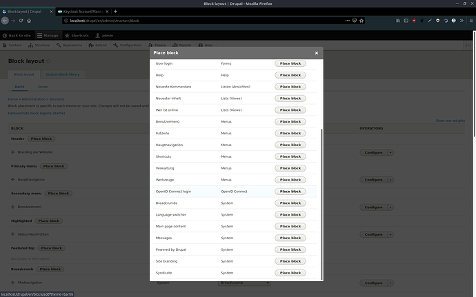 Drupal - Place block